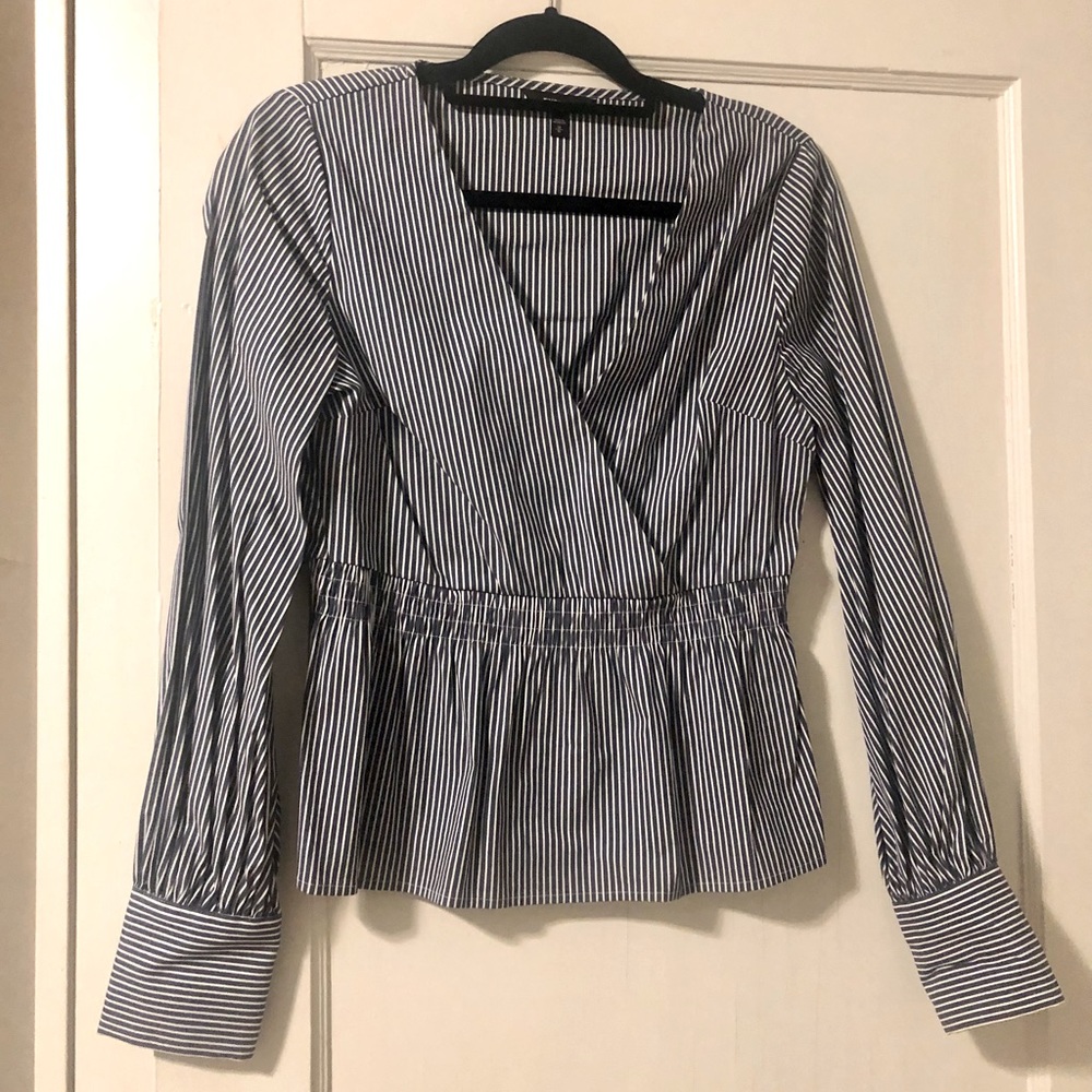 Express Blue/White Striped Blouse